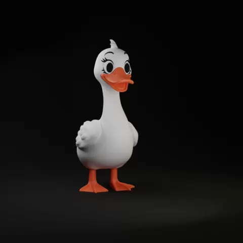 Cartoon Goose 3D Print File - Multicolor 3MF & Separated parts i same 3mf file - Cute Bird Desk Toy - AMS Ready - Digital Download - 3D Printed Goose Figure
