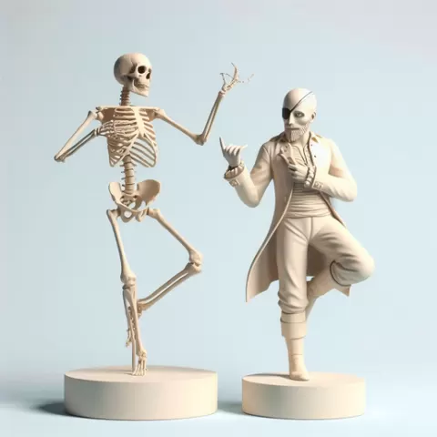 002 Tango of Life and Death 3D-Printed Minimalist Statues, magic, dragon, serpent, mask, gnome, gorgon, venetian carnival, wild, fox, monster, cat, fair, witch, werewolf, horror, beast, snake, troll, skeleton dance, STL