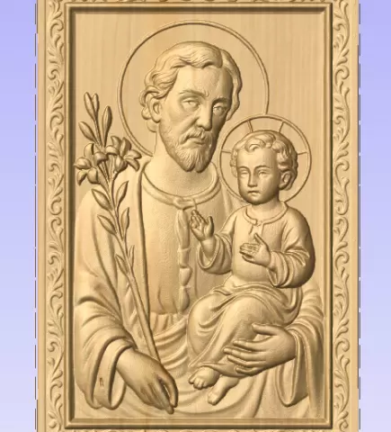 Baby Jesus in Father's Arms 3D Model for CNC – Divine Family Relief STL