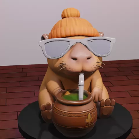 Capybara Drinking Mate
