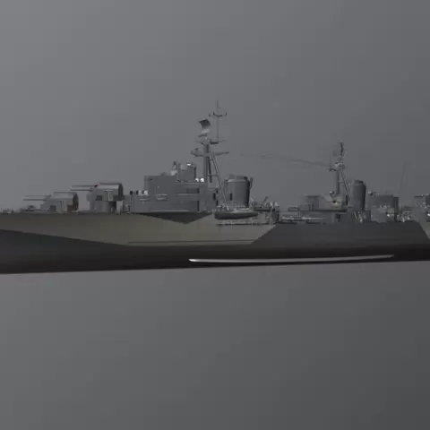 French cruiser Desaix navy Low-poly 3D model
