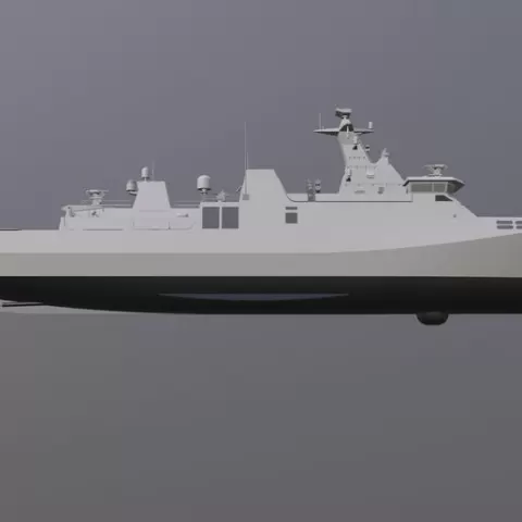 Diponegoro class corvette Low-poly 3D model