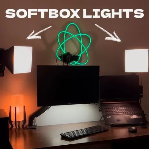 Softbox Studio Lights, Photography Video Lighting, E27 LED Bulb