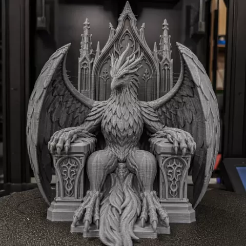 Gothic Griffin Throne Statue – 3D Print STL