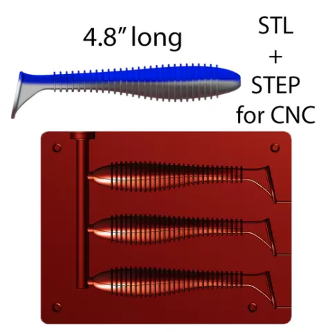Soft Plastic Bait Mold Paddle Minnow 2