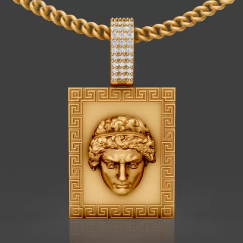 Greek face pendant