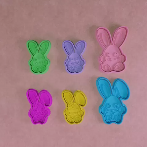 Happy Easter Bunny Set Cookie Cutter