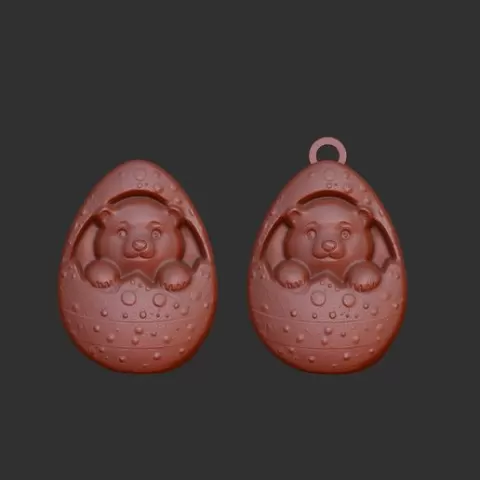 polar bear inside eggs easter decor