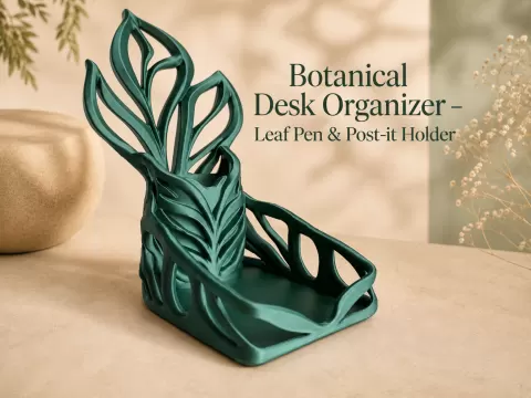 Botanical Desk Organizer - Pen & Post-It Holder