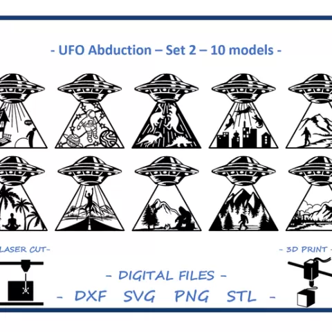UFO Abduction - Set 2- 10 models Bundle