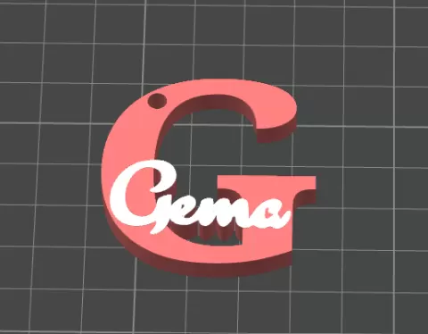 key ring with initial