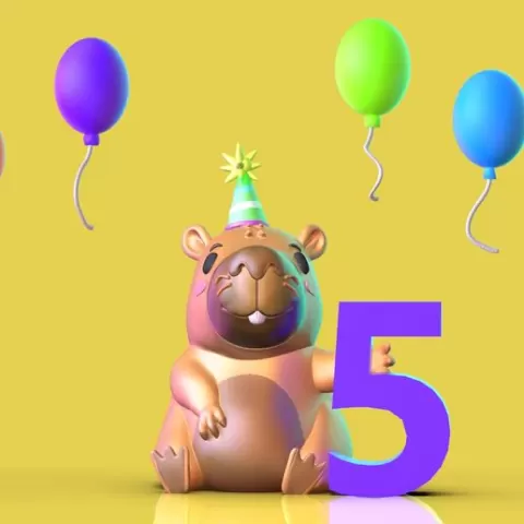 Capibara Capybara Cumpleaños 5 años