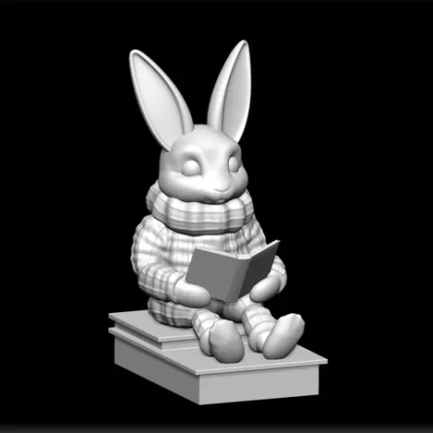 Bunny reading book