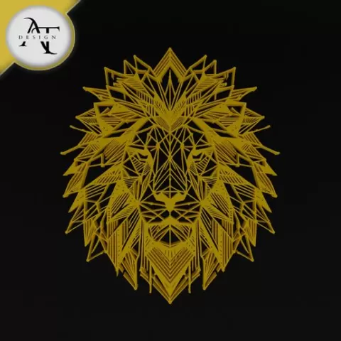 Lion - Geometric - 2D Wall Art Decor
