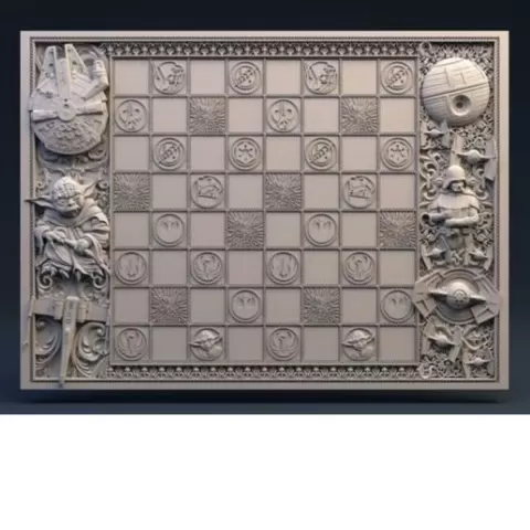 STAR WARS chessboard CNC machined model