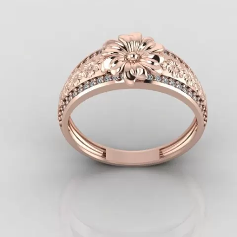 Women's Rings Diamond 3D model Ring For Women Jewelry Stone STL 3DM Printable Women Ring