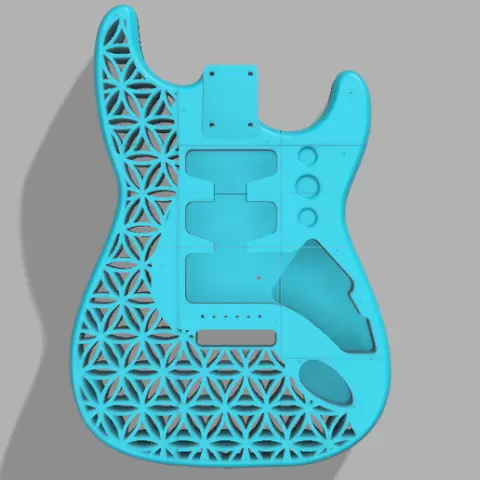 Custom Fender Stratocaster Flower Of Life Holes Design Pattern Standard Right Handed