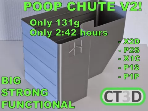 V2 Poop chute X2D - P2S - X1C - P1P - P1S