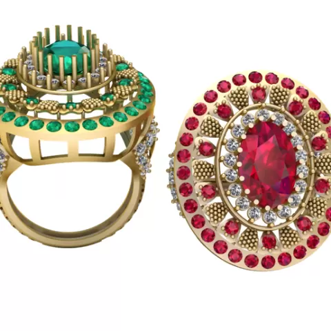 RUBY ENGAGEMENT RING 3D PRINTABLE MODEL