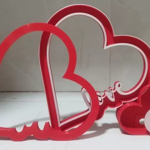 Coração LOVE com LED