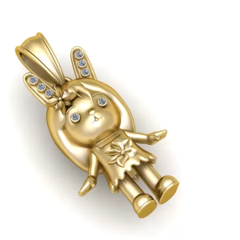 FEMALE RABBIT PENDANT 3D PRINTABLE MODEL