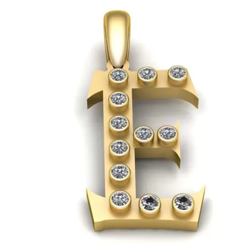 GOLDEN ALPHABET E PENDANT 3D PRINTABLE MODEL
