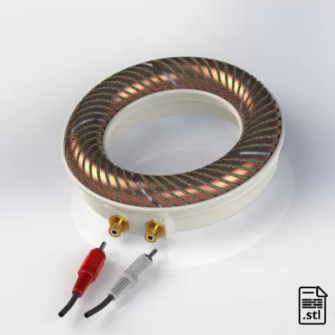 Rodin Coil TORUS .STL 136mm. x 24mm. Diameter with Base | iToroid Vortex Wave Field Generator | PEMF Coil 5 x 10 groves