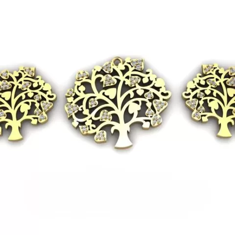 Tree design pendant and earrings
