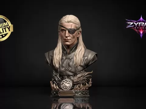 Aemond Targaryen Bust STL House of the Dragon Sculpture Collby Zyrax Studio