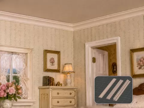 Dollhouse corner plaster decorative molding