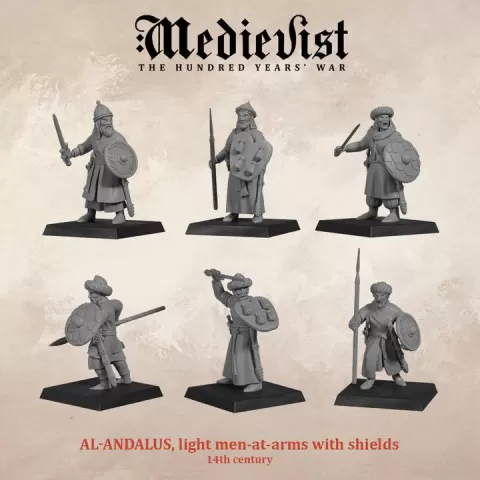 Al-Andalus, light men-at-arms with shields / 14th century by Medievist: Miniature & Games