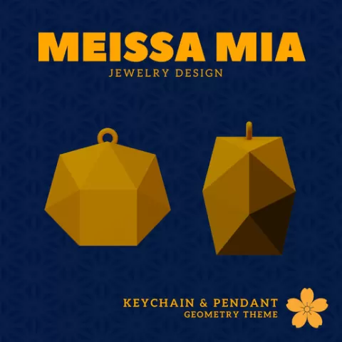 89. Hebesphenomegacorona Keychain – 29. Johnson Solids Pendant and Keychain - 3D Print File for Geometric Keychain & Pendant - Girl's Fashion Accessories
