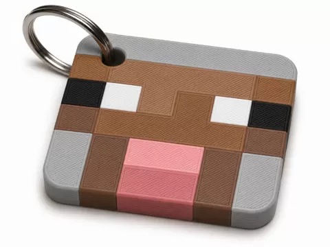 Pixel Sheep Keychain – Minecraft Inspired Multicolor