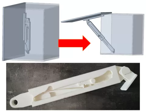 Automatic latching mechanism for opening lids - heavy duty