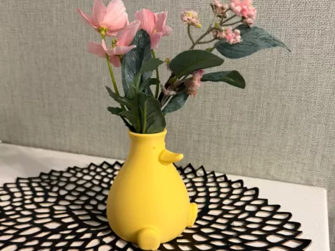 Vase duck for dried flowers