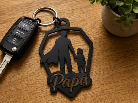 Super papa keychain