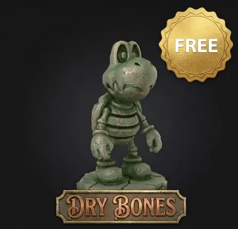 Dry Bones Mario Style Figure With Base