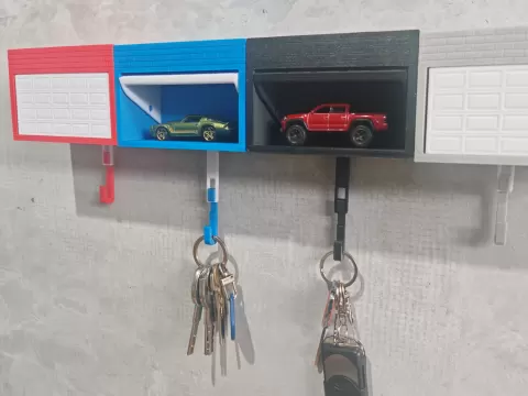 Car Garage Key Holder with Opening Door