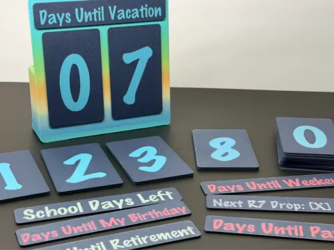 Modular Magnetic Countdown Days Left (Pro Version) R7Makers