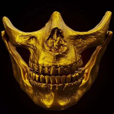 DEATH STRANDING HIGGS GOLD SKULL MASK life size cosplay - Death Stranding Fan Art by Abyss Art Studio