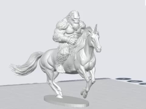Bigfoot Riding A Unicorn