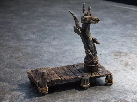 Pasarela madera arbol seco