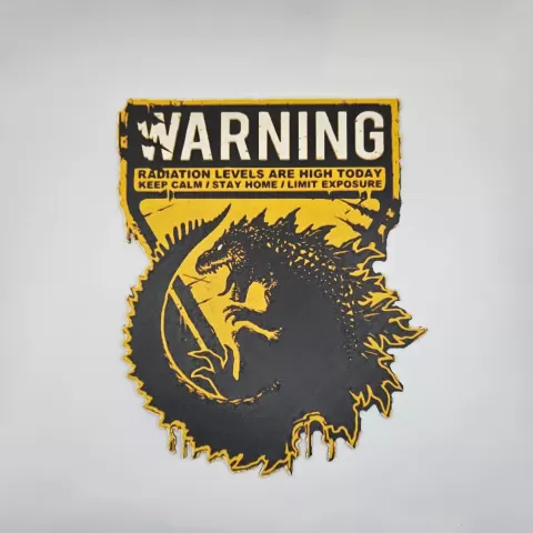 Sign Warning Godzilla