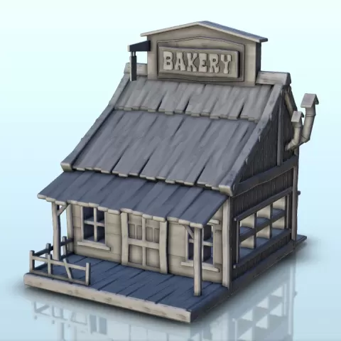Western bakery with high-roof and metal-chimney (5) - westerby Hartolia Miniatures