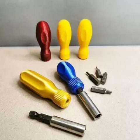 Screwdriver hex-bit handle