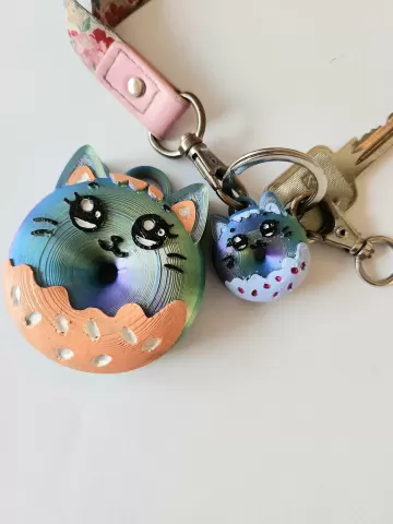 keychain - cat keyring - key charm - easy print