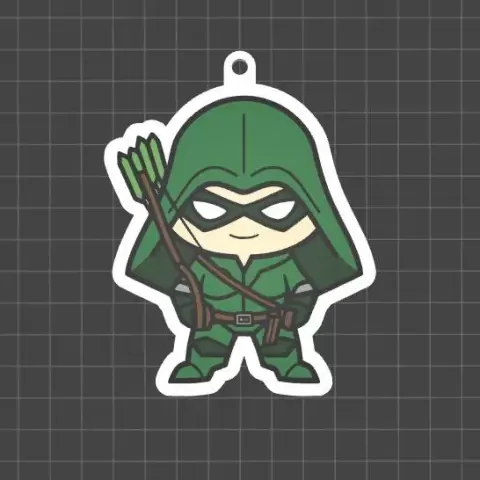 Comic-style archer keychain