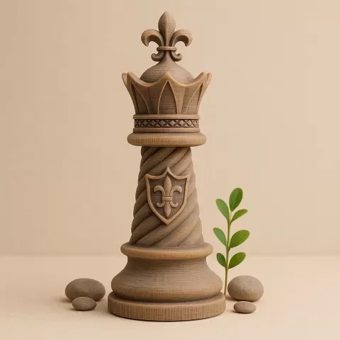 Chess Rustic Wood Queen