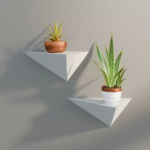 Geometric Triangle Floating Shelf