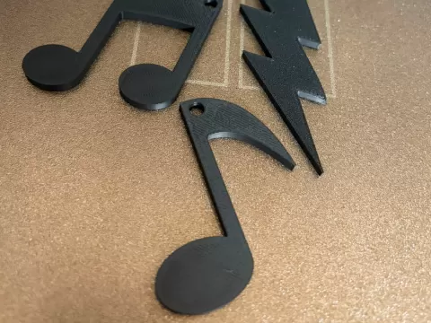 Schlüsselanhänger Musik Note / Blitz